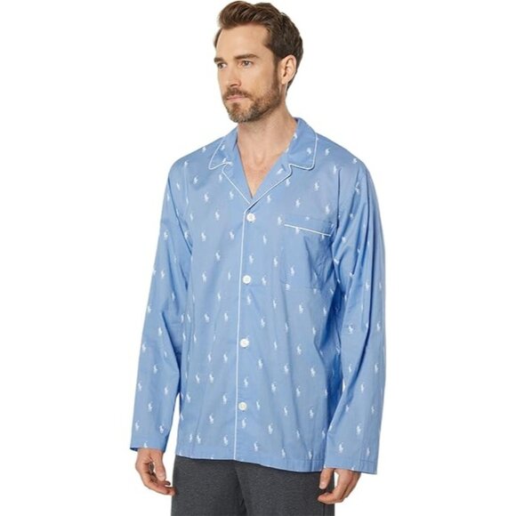 Polo Ralph Lauren Men's Big Tall Size 2XT Blue Pajama Shirt  Pony Logo NWT - Picture 1 of 6